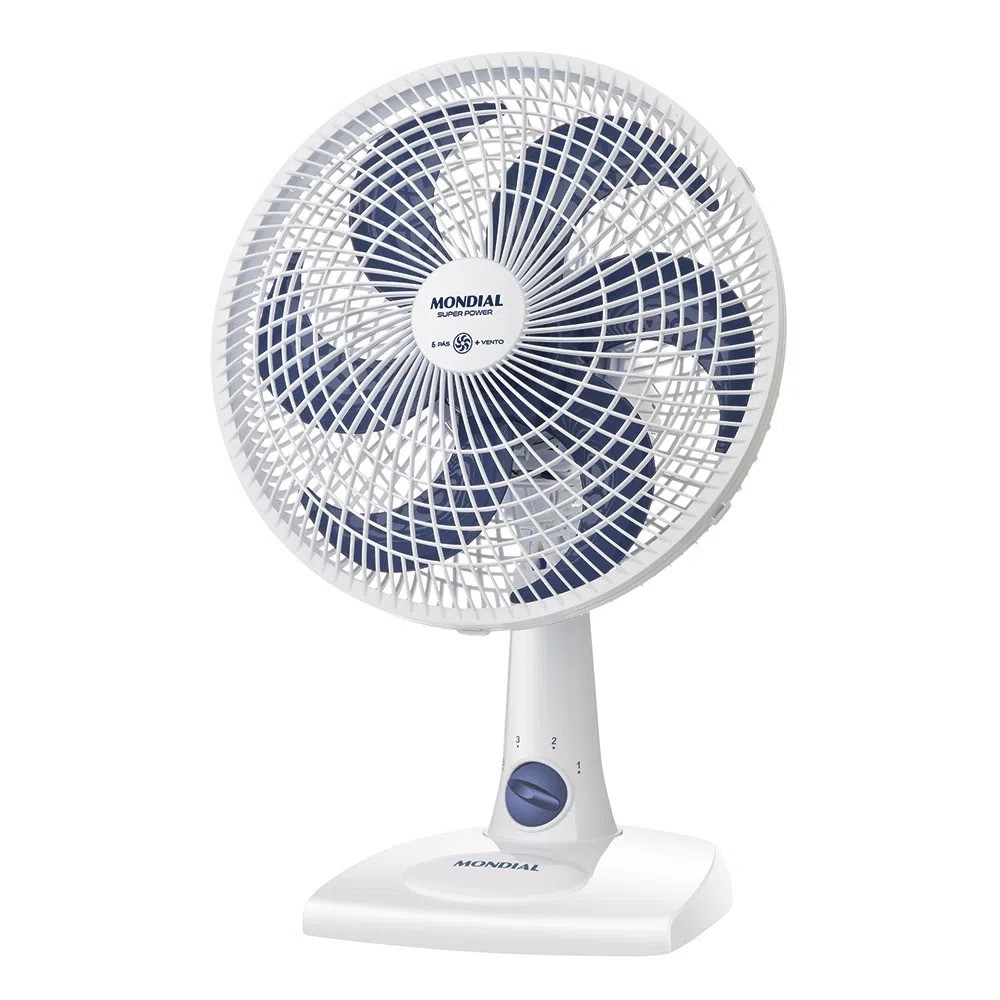 Ventilador Ultra 30cm Branco Azul Petróleo
