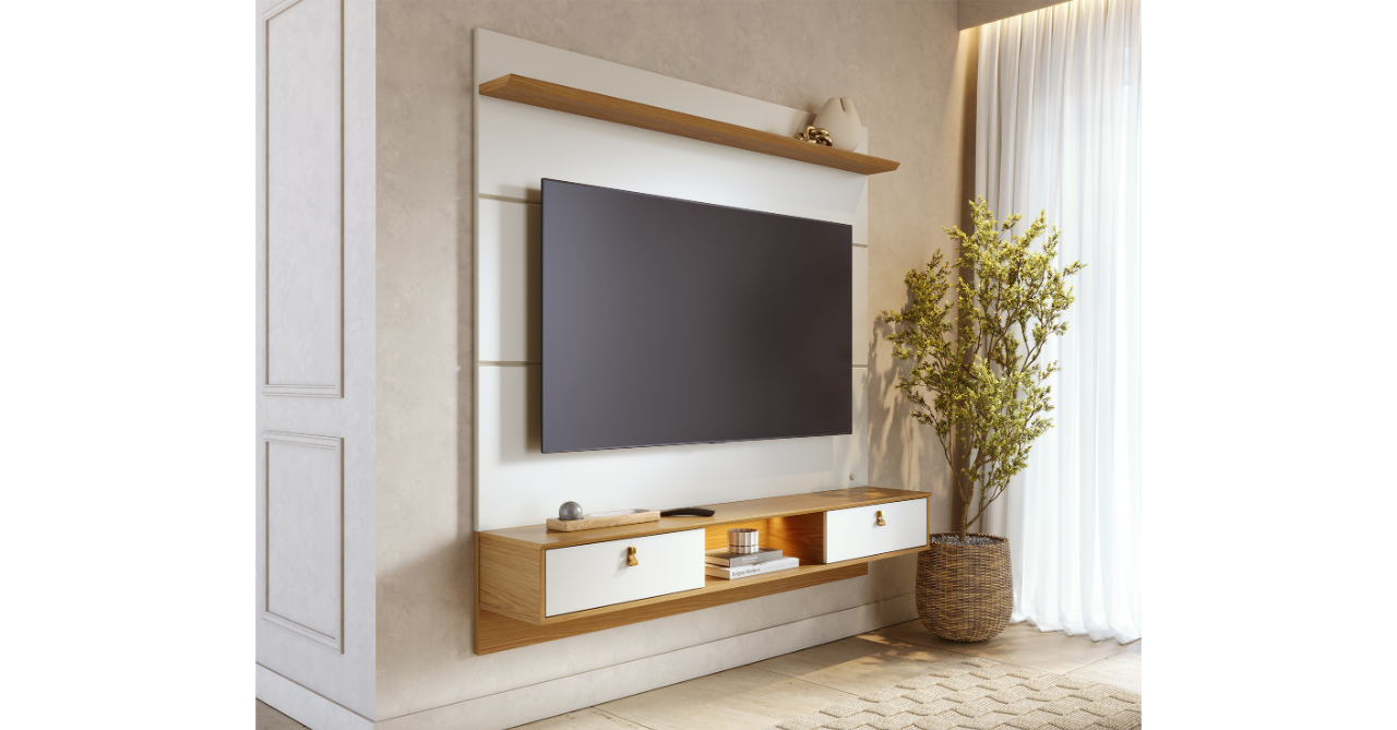Painel Bali Off White Matte Freijó