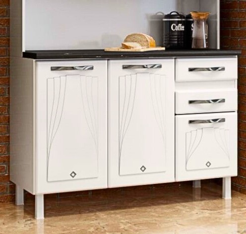 Balcão De Cozinha Aço Triplo Star New Telasul Preto | Leroy Merlin