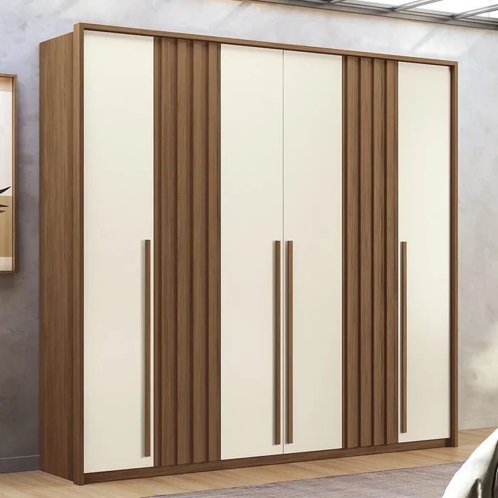 Guarda Roupa Casal Coimbra 6 Portas Jatobá Areia