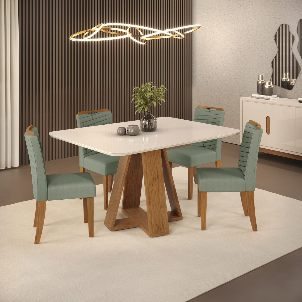 Conjunto Mesa Celeste 4 Cadeiras 