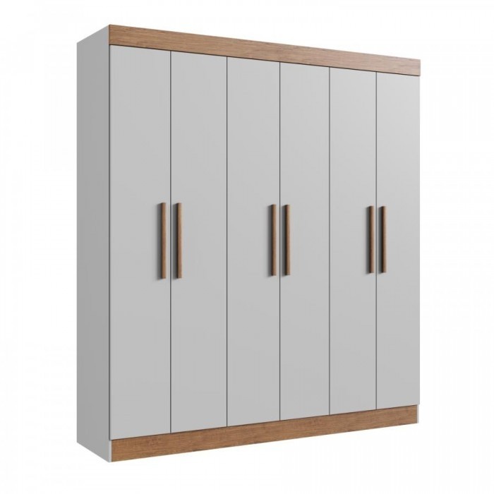 Guarda Roupa New Xangai 100% MDF Lunar Nogueira