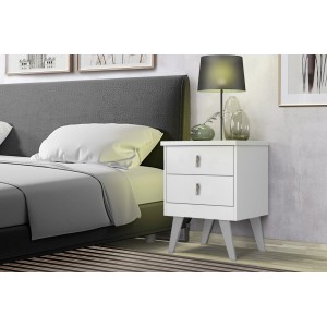 Mesa Cabeceira Thor Branco Brilho