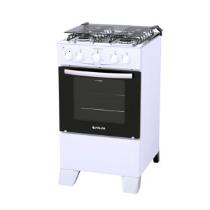 Fogão 4 Bocas Branco Inox Atlas Mônaco Plus Bivolt