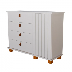 Cômoda Talismã Porta Ripada Branca
