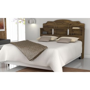 Cabeceira Estrela Queen Castanho Off White