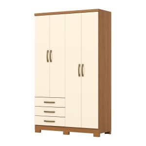 Roupeiro Caju 4 Portas Cinamono Off White