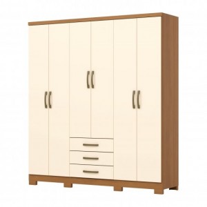 Roupeiro Caju 06 Portas Cinamono Off White