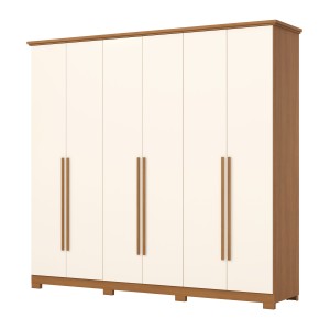 Roupeiro Leblon Nature Off White 6 Portas