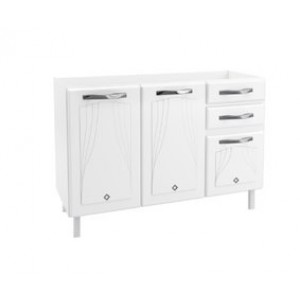 Balcão de Pia 3 Portas 2 Gavetas Star New Branco TelaSul